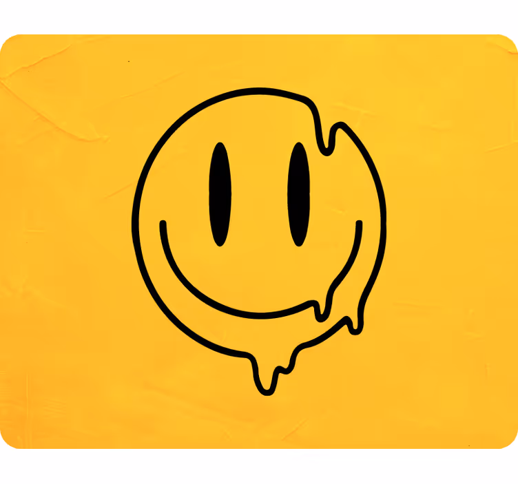 Tapisserie jaune icône smiley liquide - TenStickers