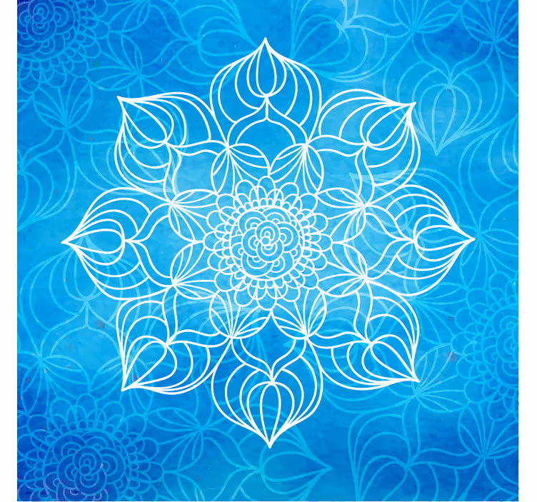 Tapisserie bleu mandala éclaboussure de peinture - TenStickers