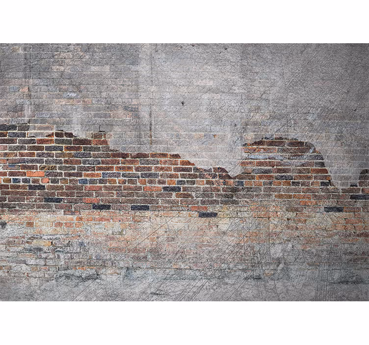 Tapisserie couloir murs brisés industriels - TenStickers