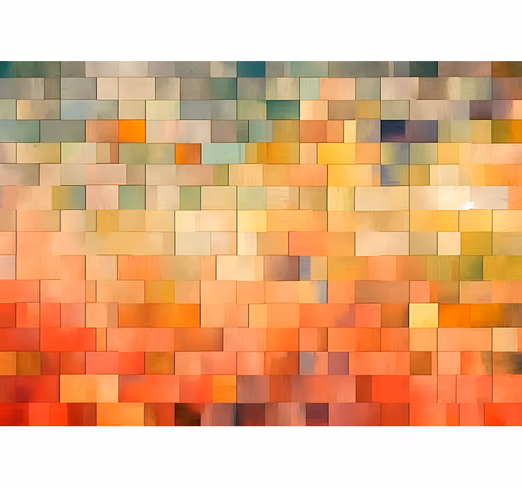 Tapisserie murale entrée carrés de couleur - TenStickers