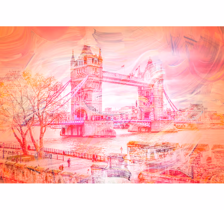 Tapisserie murale Londres pont en contraste - TenStickers