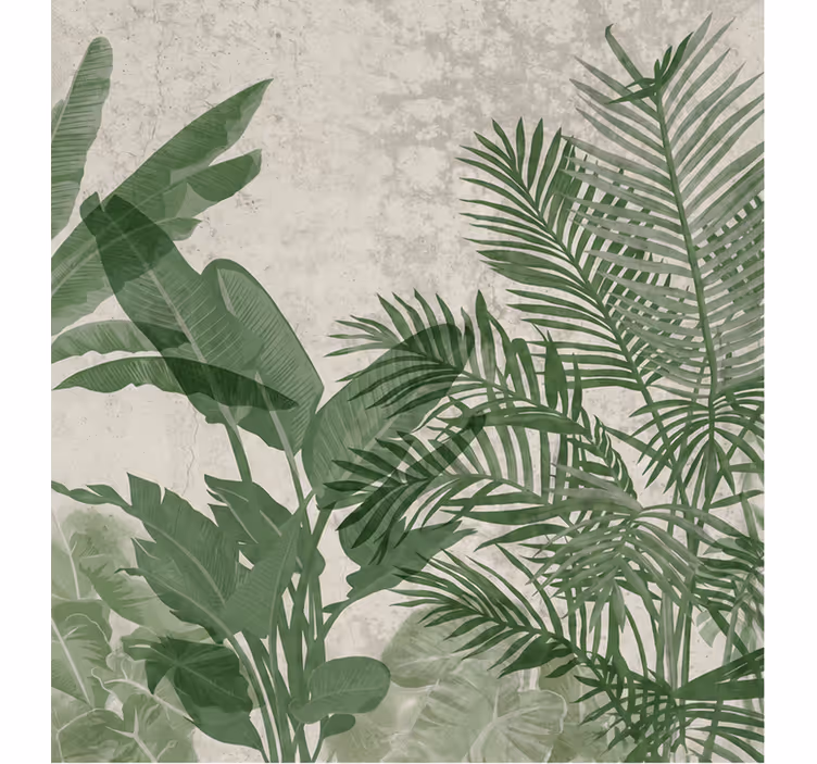 Papier peint nature feuilles de jungle minimalistes - TenStickers