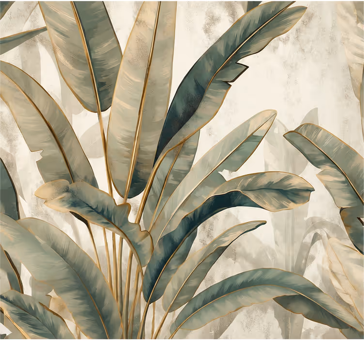 Papier peint nature texture sable feuilles jungle - TenStickers