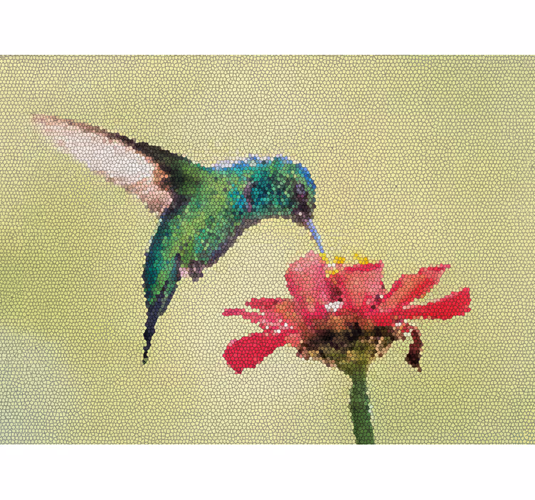 Tapisserie murale entrée mosaïque d'oiseaux colorés - TenStickers