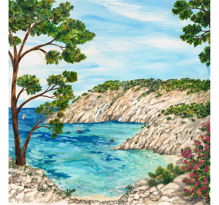 Tapisserie mer plage décorative adhésive - TenStickers