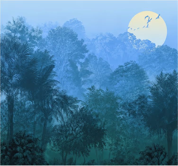Tapisserie jungle naturelle - TenStickers