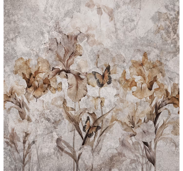 Papier peint nature fleurs d'automne douillettes - TenStickers