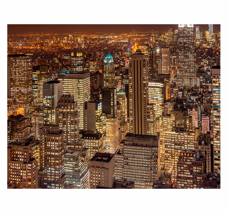 Tapisserie villes et pays vue nocturne urbaine - TenStickers