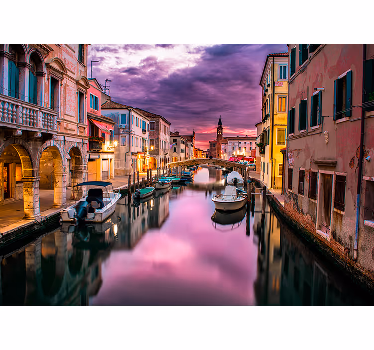 Tapisserie villes et pays coucher de soleil Italie Venise - TenStickers