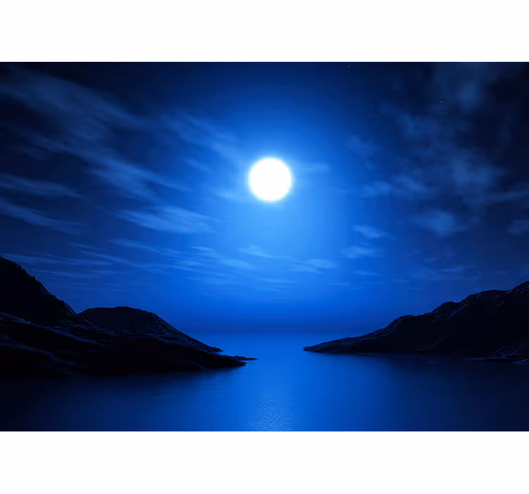 Tapisserie murale ciel scène nocturne lunaire - TenStickers