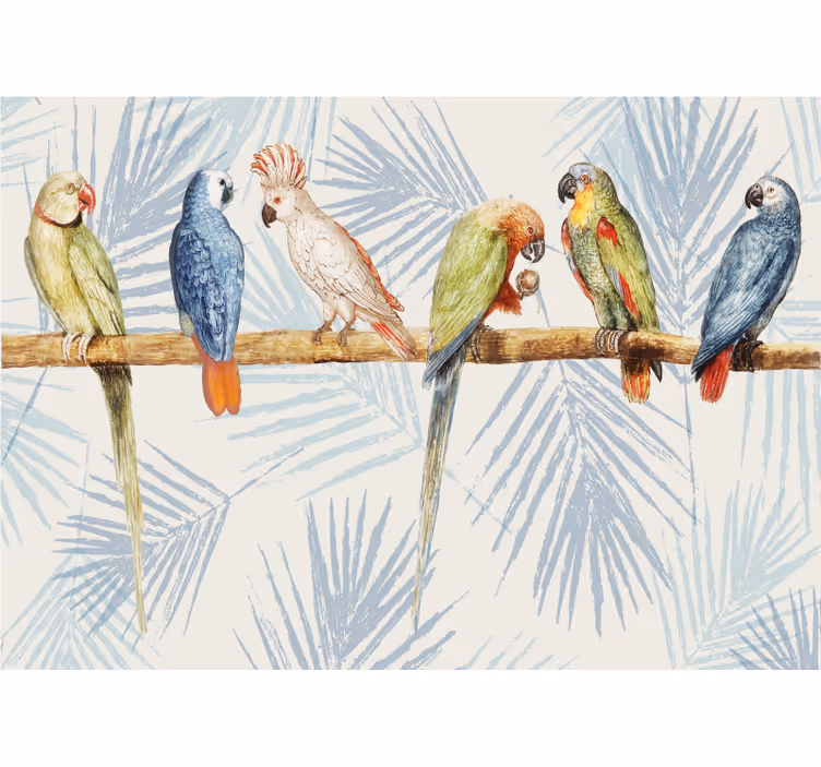 Tapisserie animaux assemblage de perroquet - TenStickers