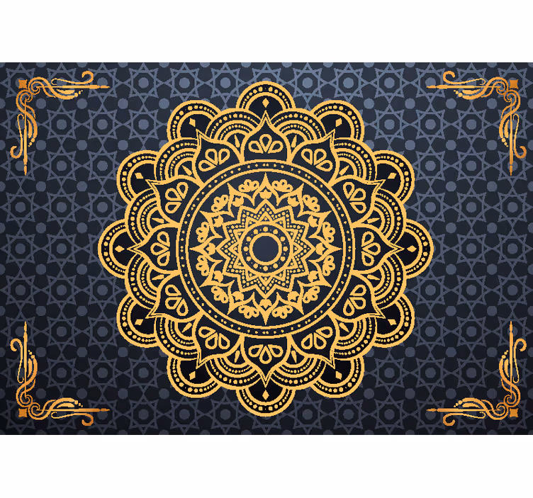 Tapisserie murale mandala doré - TenStickers