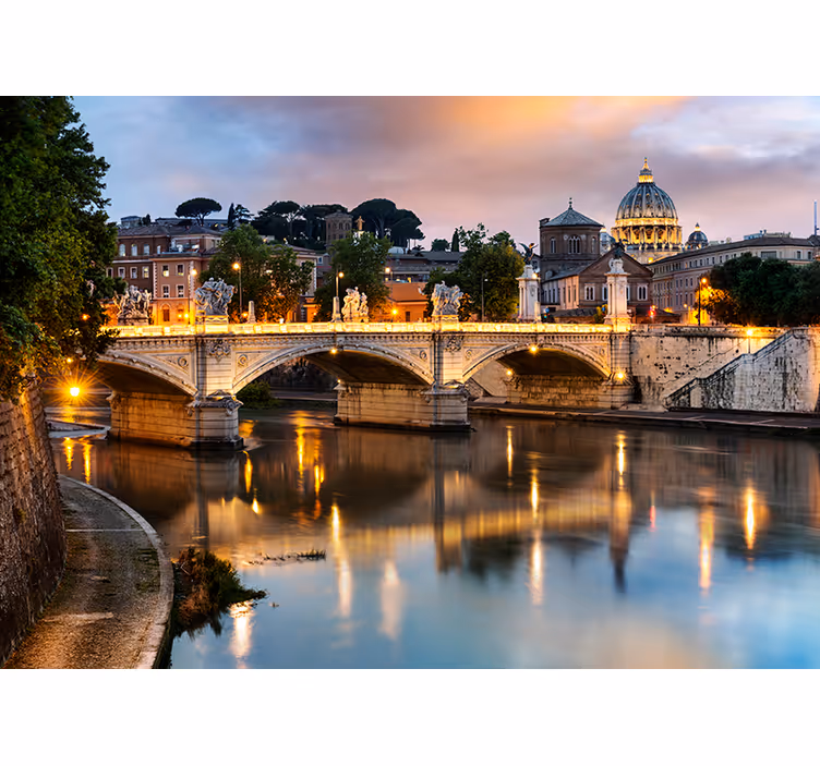 Tapisserie villes et pays pont majestueux de rome - TenStickers