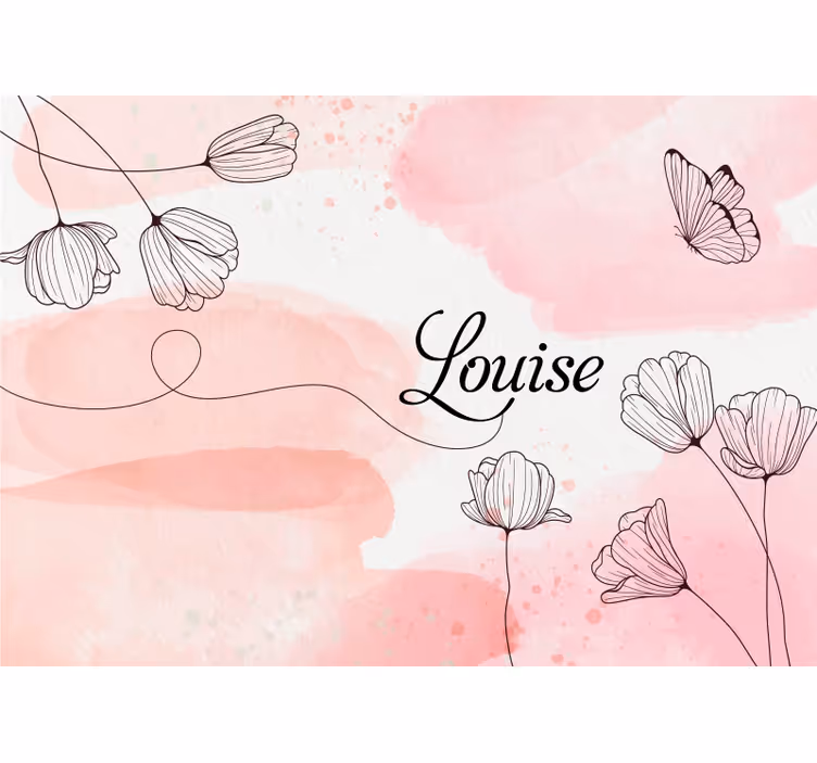 Papier peint mural Belles fleurs avec nom - TenStickers