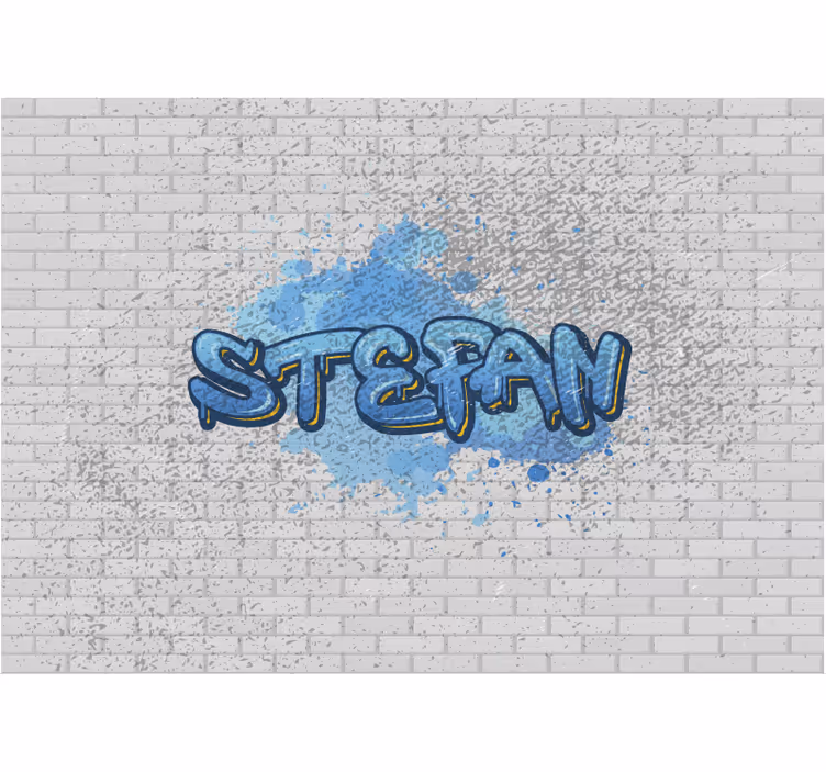 Papier peint chambre ado graffiti bleu - TenStickers