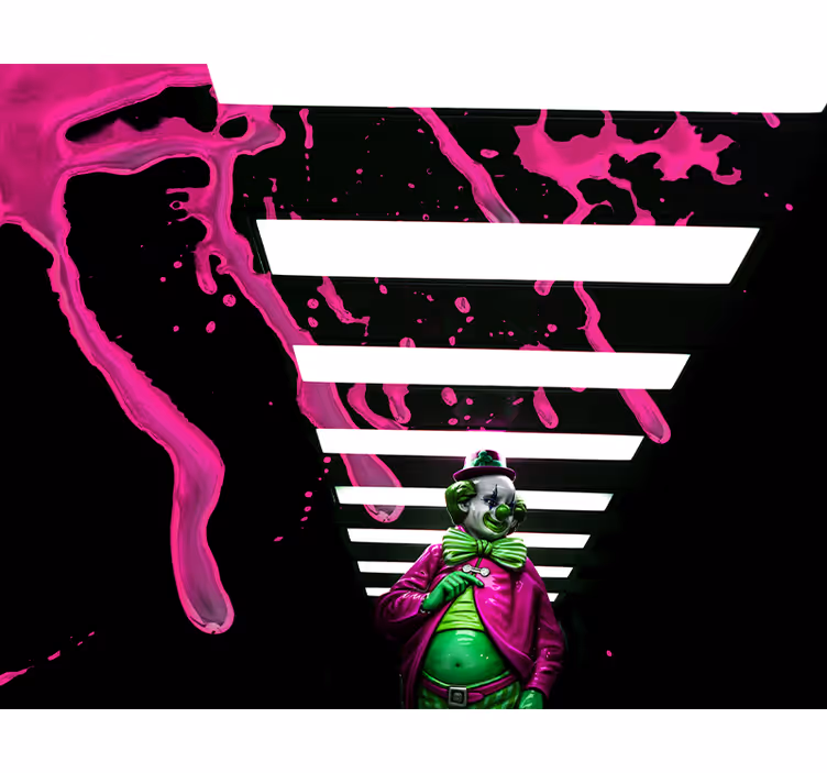 Tapisserie murale graffiti clown en rose - TenStickers