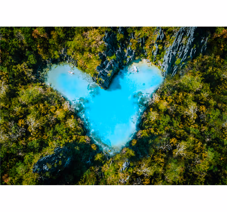 Tapisserie amour lagon en forme de cœur - TenStickers