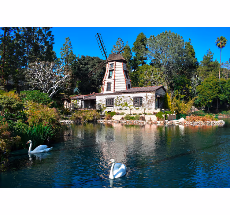 Tapisserie paysage charmante retraite dans un moulin à vent - TenStickers