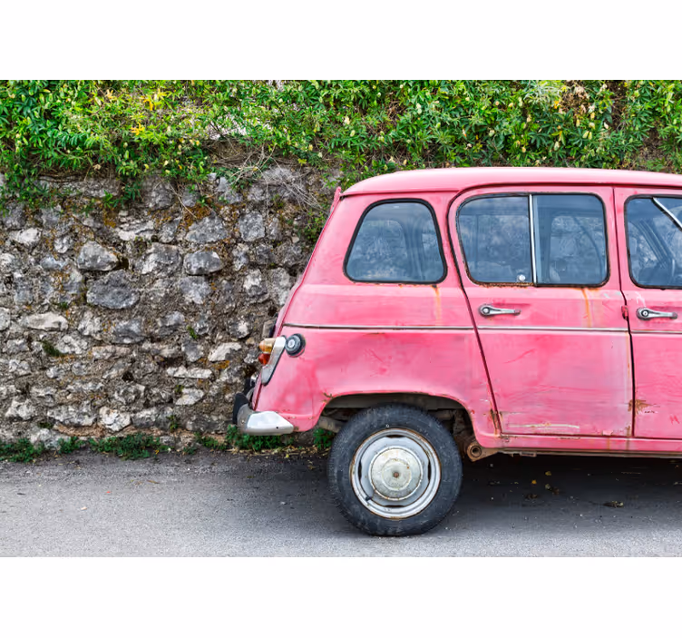 Tapisserie véhicule voiture rose vintage - TenStickers