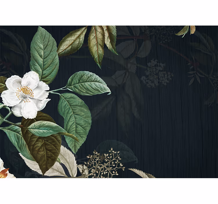 Tapisserie fleur Éclosion blanche Élégante - TenStickers