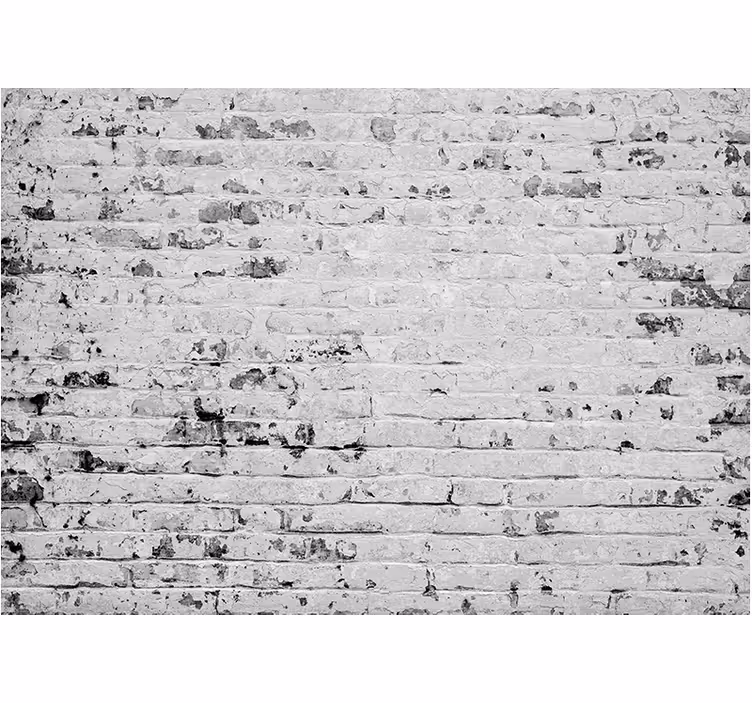 Papier peint salon imitation briques blanches usées - TenStickers