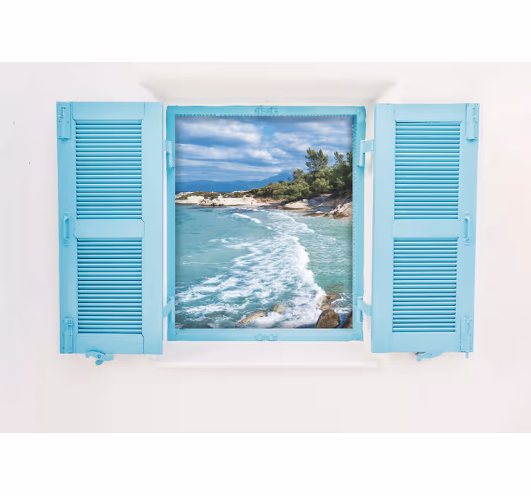 Tapisserie mer vue tranquille de la fenêtre côtière - TenStickers