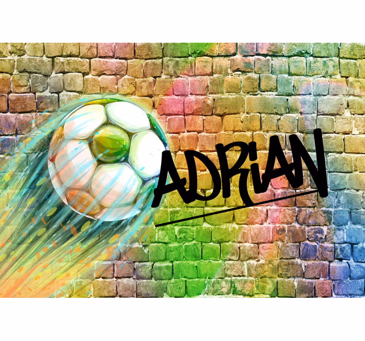 Papier peint football brique colorée - TenStickers