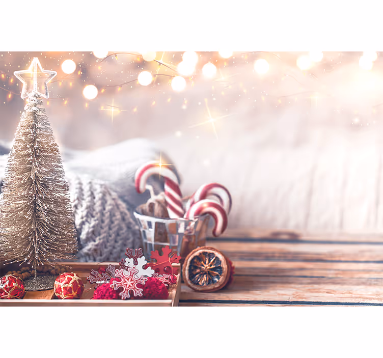 Tapisserie noel esprit joyeux des fêtes - TenStickers