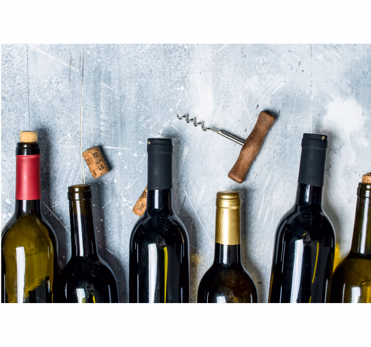 Tapisserie musique arrangement de bouteilles de vin - TenStickers