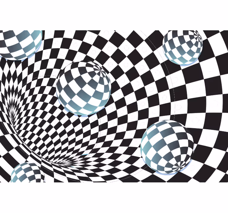 Tapisserie abstraite motif sphère illusoire - TenStickers