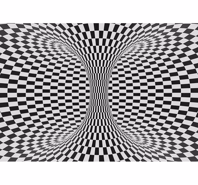 Tapisserie abstraite illusion d'optique en profondeur - TenStickers