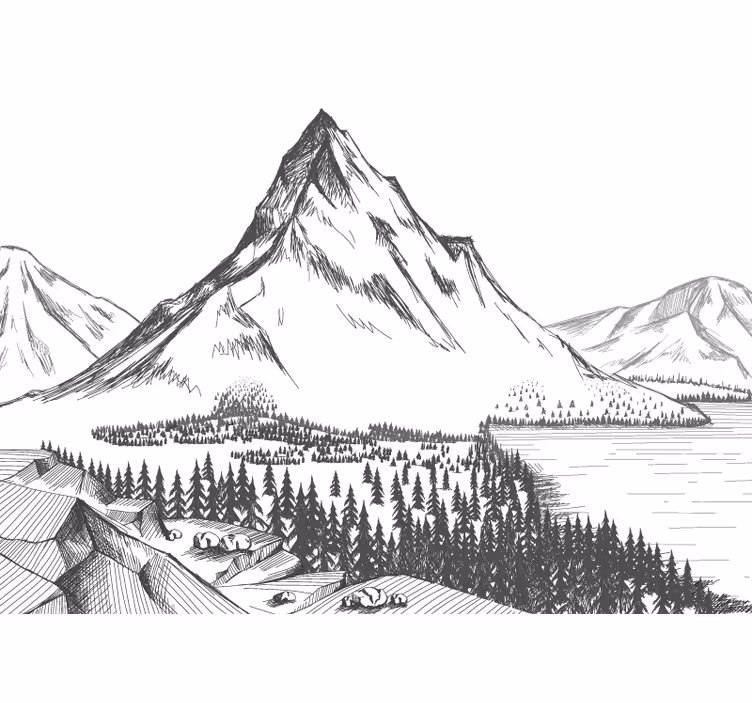 Tapisserie montagne magnifique panorama montagneux - TenStickers