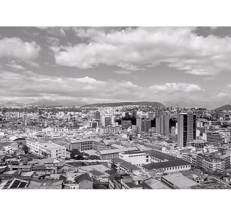 Tapisserie villes et pays perspective de l'horizon urbain - TenStickers