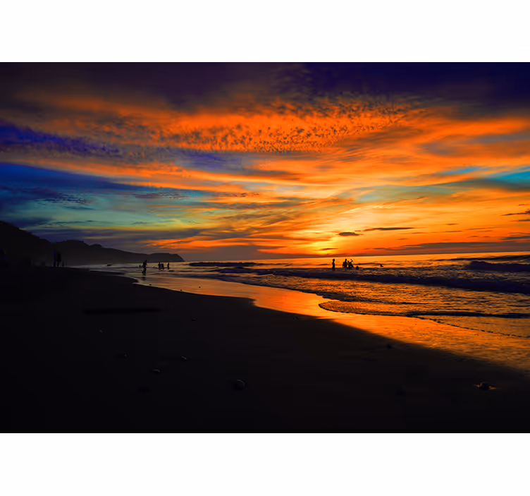 Tapisserie paysage coucher de soleil serein sur l'océan - TenStickers
