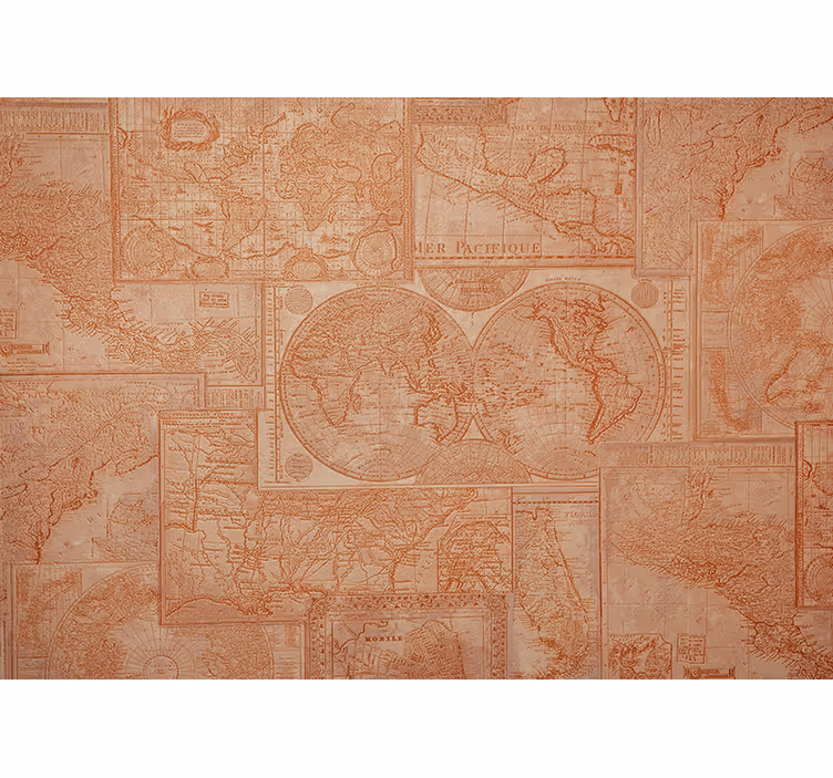 Tapisserie carte du monde carte du monde vintage - TenStickers