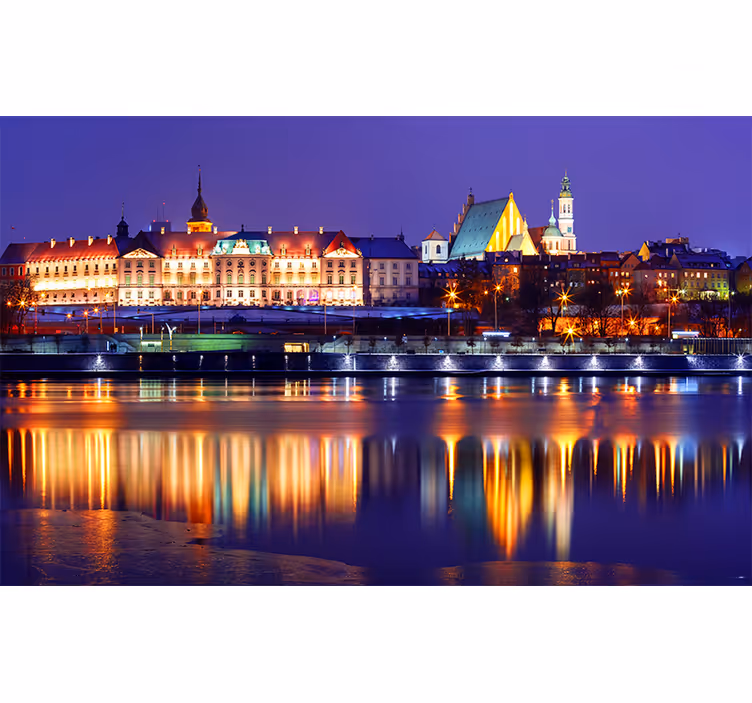 Tapisserie villes et pays reflet d'une ville historique - TenStickers