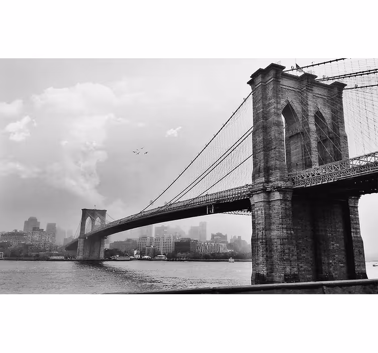 Tapisserie new york silhouette du pont de brooklyn - TenStickers