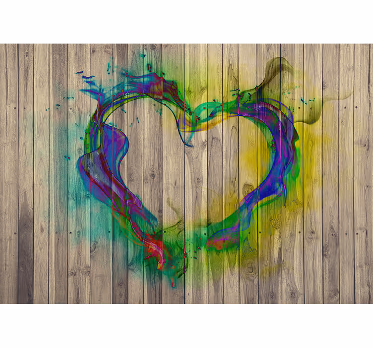 Tapisserie amour conception de coeur vibrant - TenStickers