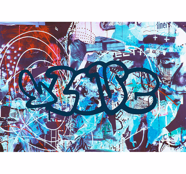 Tapisserie murale graffiti art urbain coloré - TenStickers