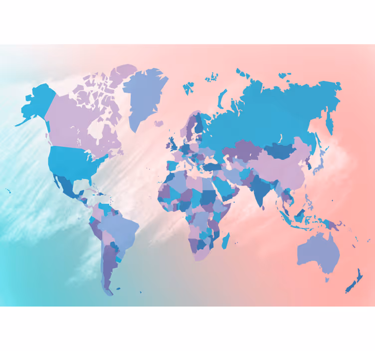Tapisserie carte du monde carte du monde vibrante - TenStickers