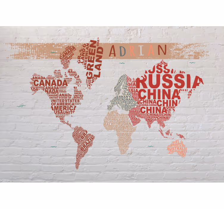 Tapisserie carte du monde appellations de cartes du monde - TenStickers