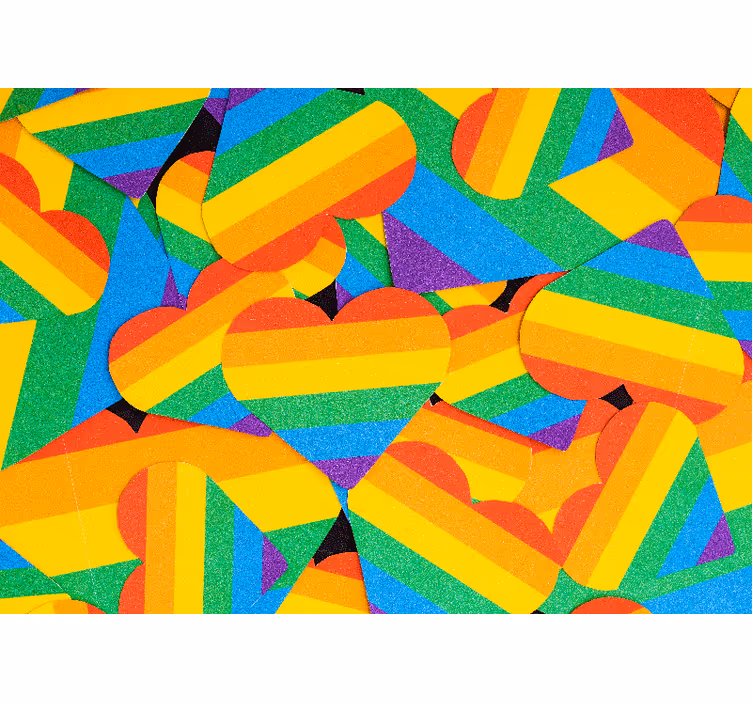 Tapisserie amour motifs de coeur colorés - TenStickers