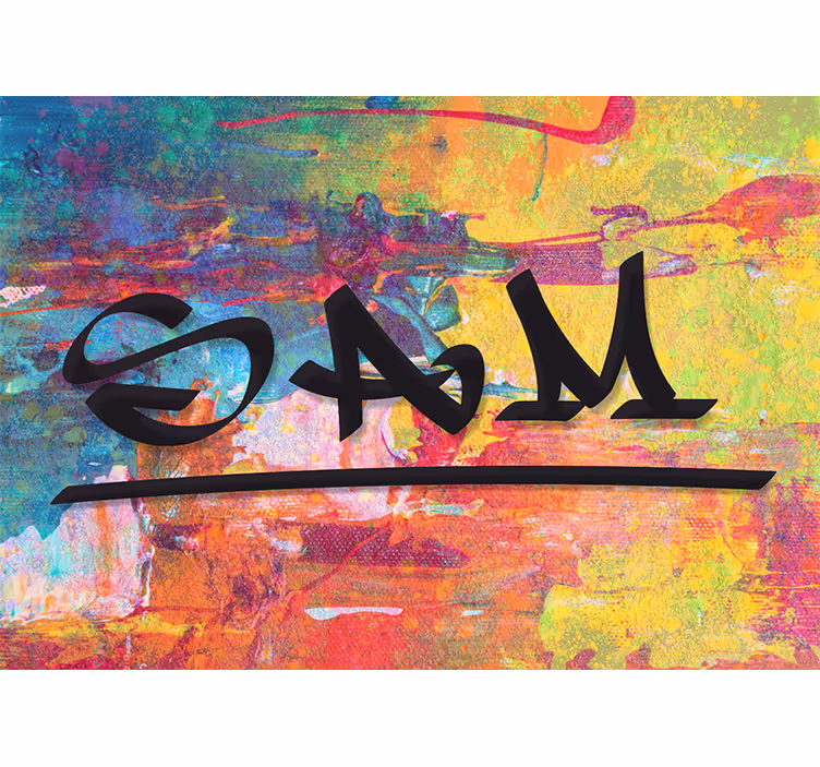 Tapisserie personnalisable art de nom coloré - TenStickers