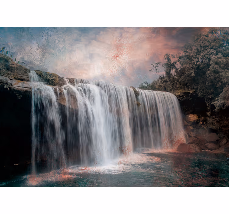 Tapisserie cascade saut d'eau majestueux - TenStickers