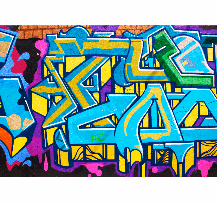 Tapisserie murale graffiti expression urbaine vibrante - TenStickers