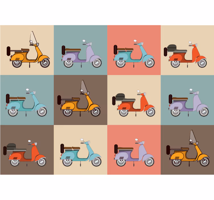 Tapisserie véhicule modèle de scooter rétro - TenStickers