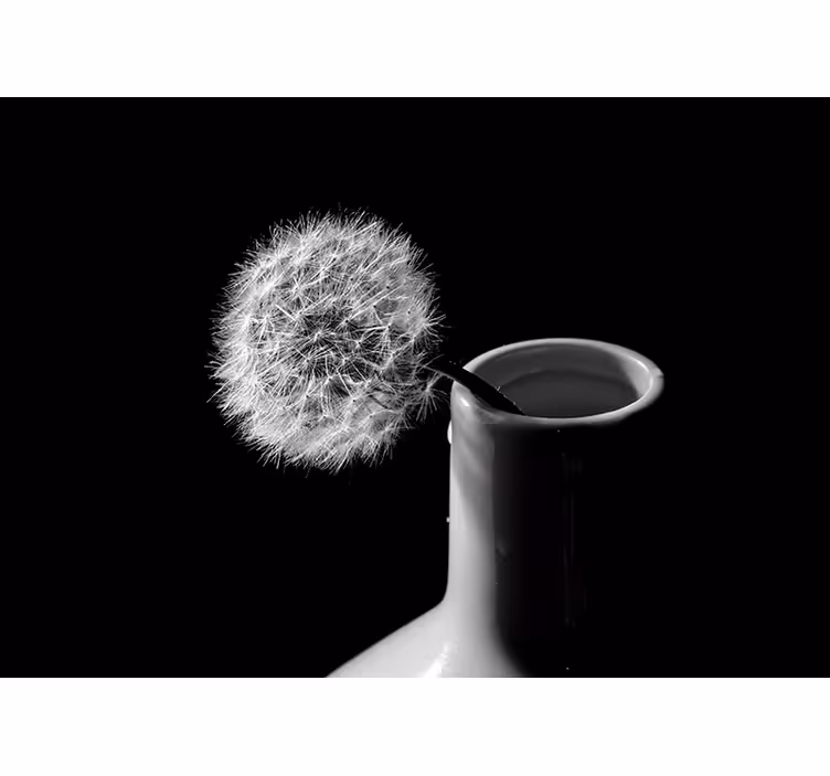 Tapisserie pissenlit dandelion en vase - TenStickers