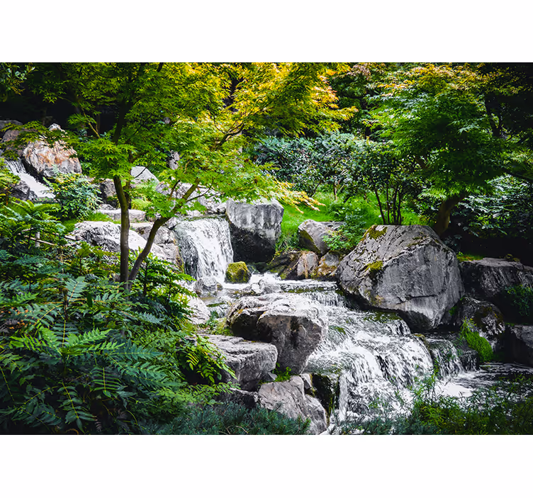 Tapisserie nature pierre de ruisseau coulant - TenStickers