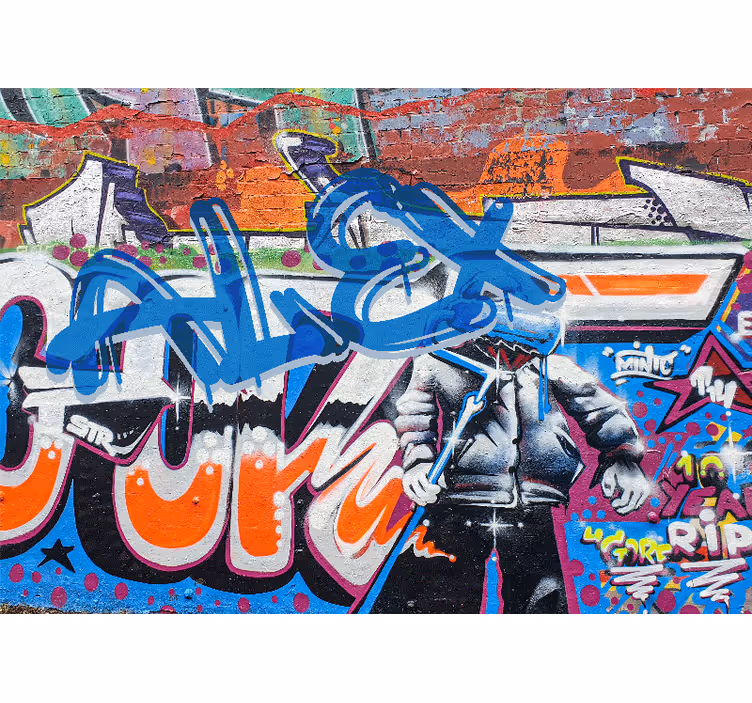 Tapisserie murale graffiti style urbain - TenStickers