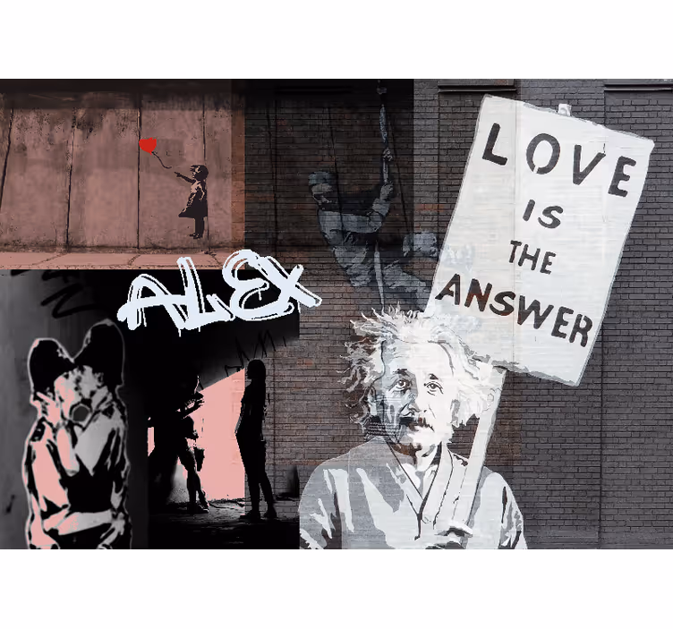 Tapisserie murale graffiti l'amour est une réponse - TenStickers